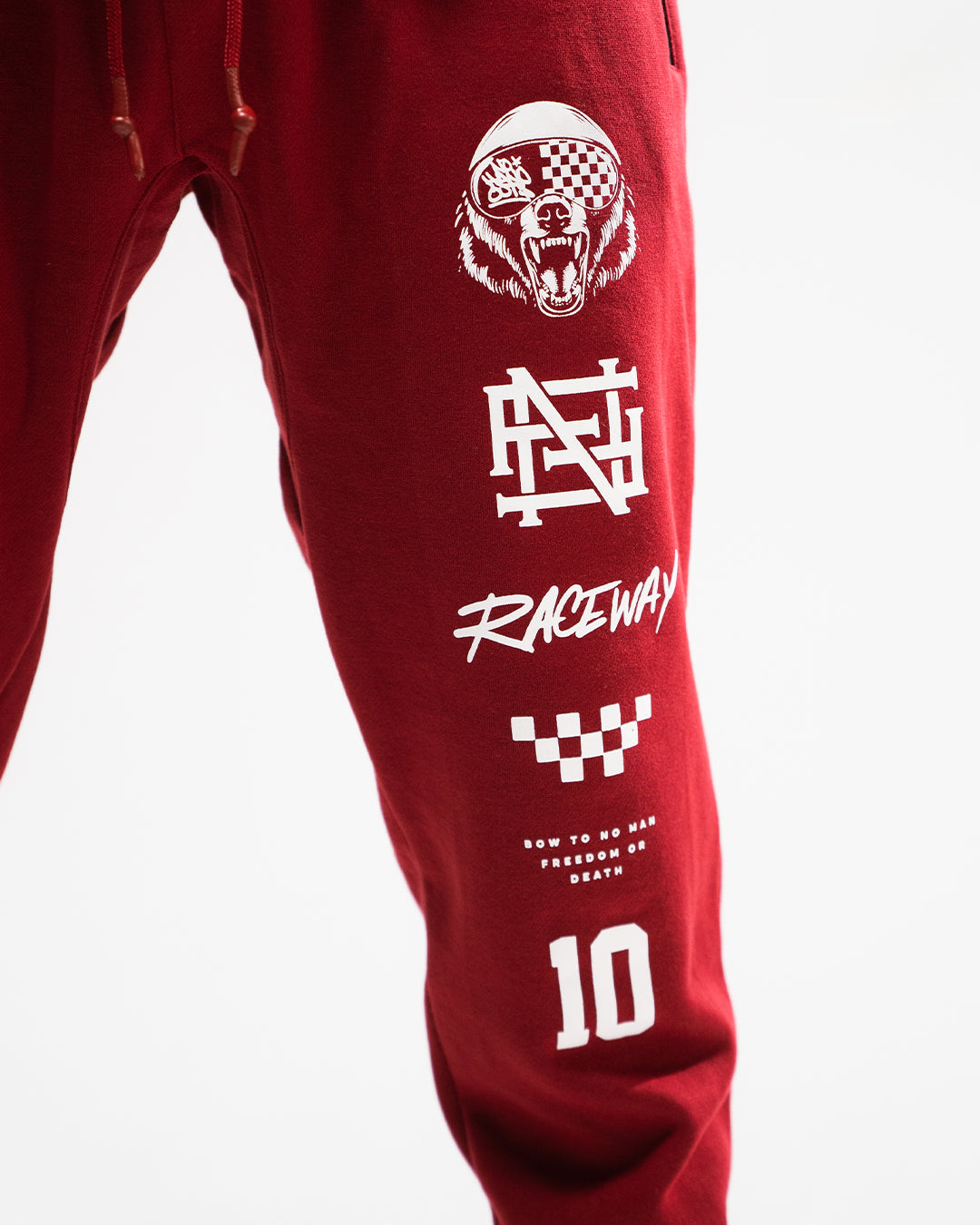 RACE BEAR FITTED JOGGERS - MAROON