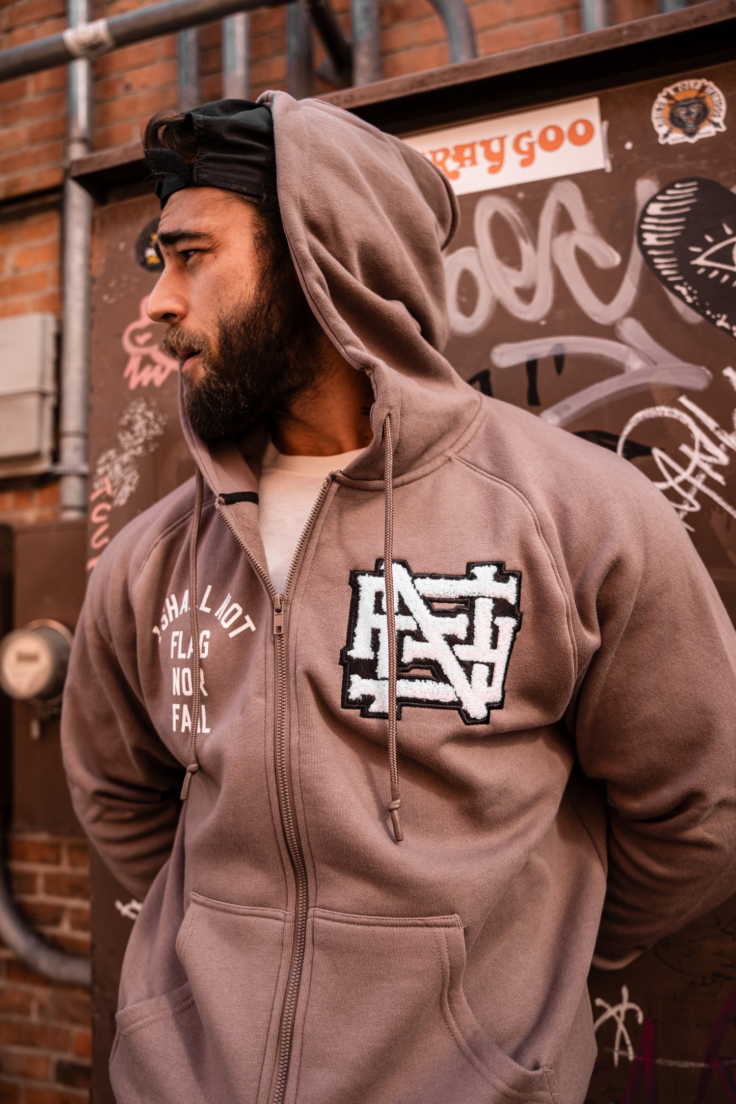 VARSITY PATCH ZIP UP + FREE TEE - EARTH