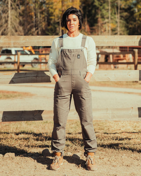 WOMENS FOREVER OVERALLS - GREY – FLAG NOR FAIL