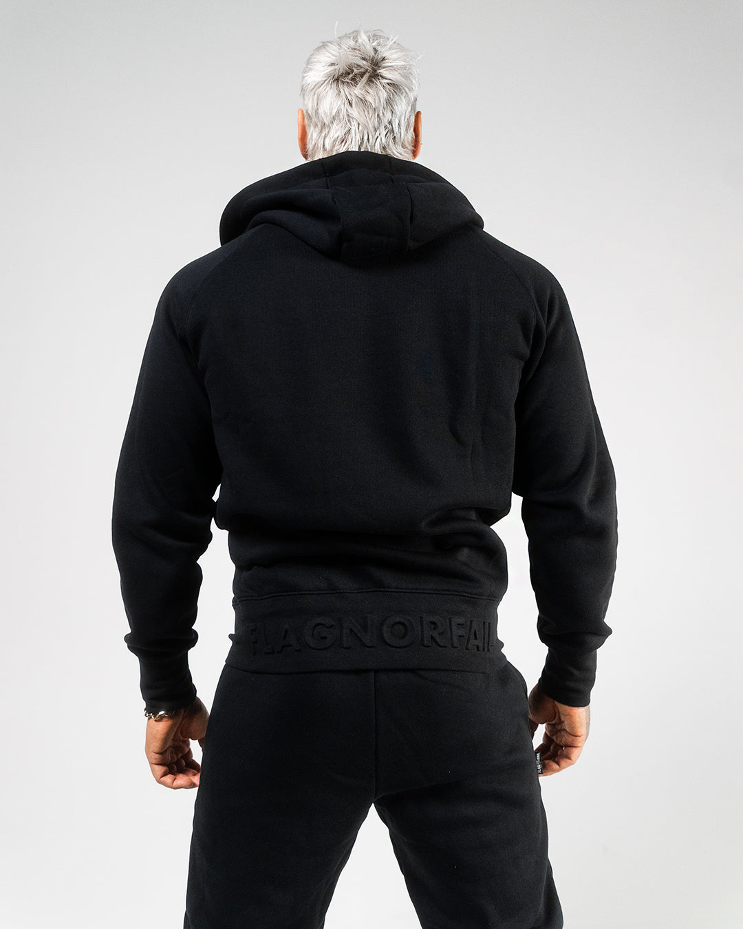 VARSITY PATCH ZIP UP - BLACK – FLAG NOR FAIL