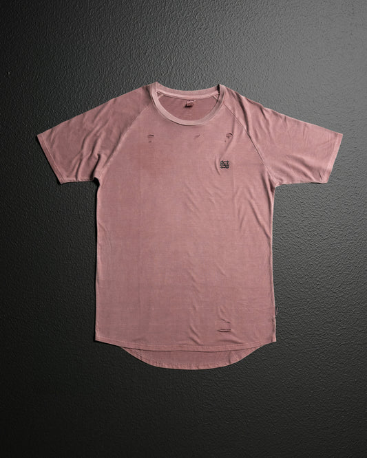 MOTO DISTRESSED TEE - MAROON