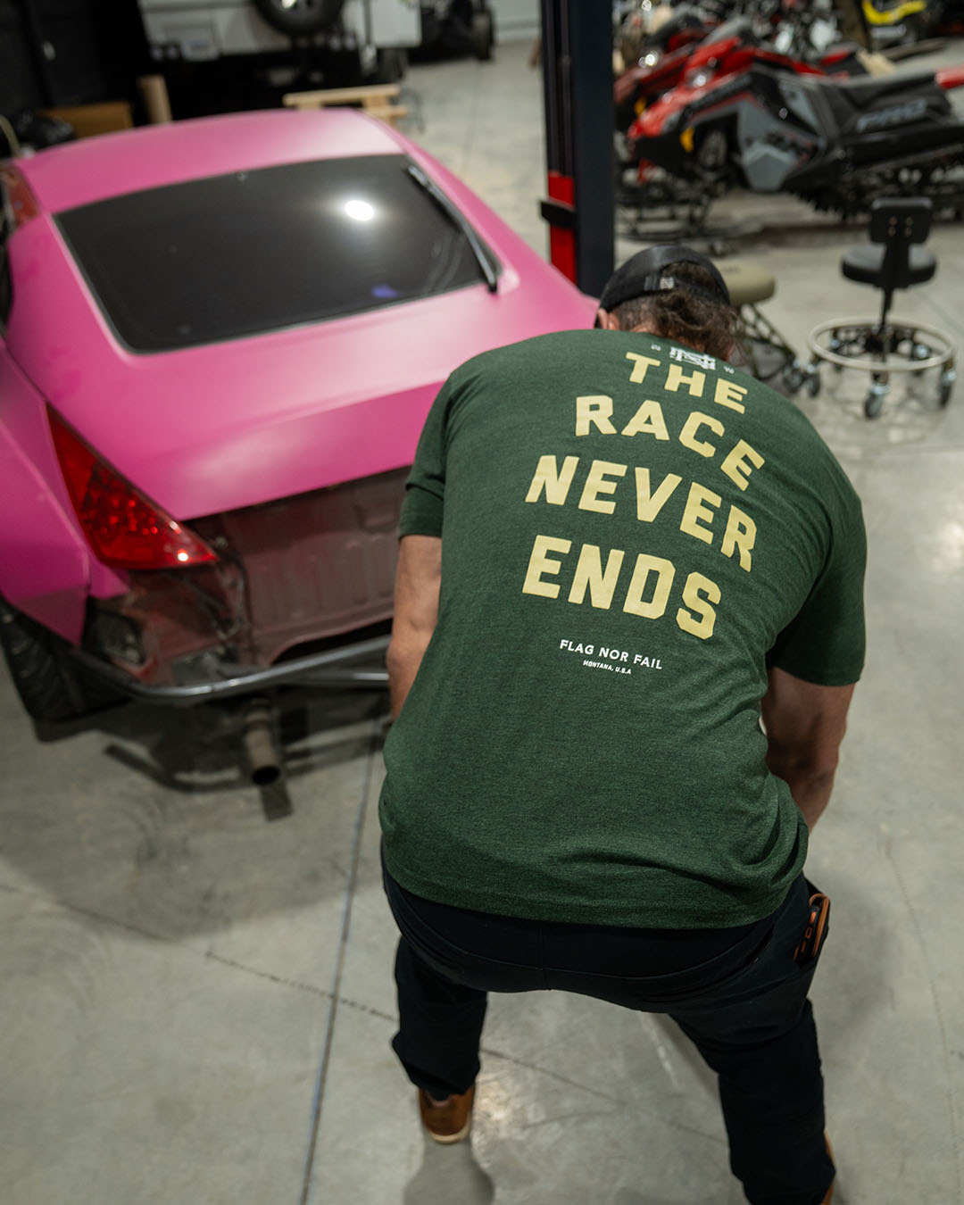 THE RACE NEVER ENDS TEE - PREORDER