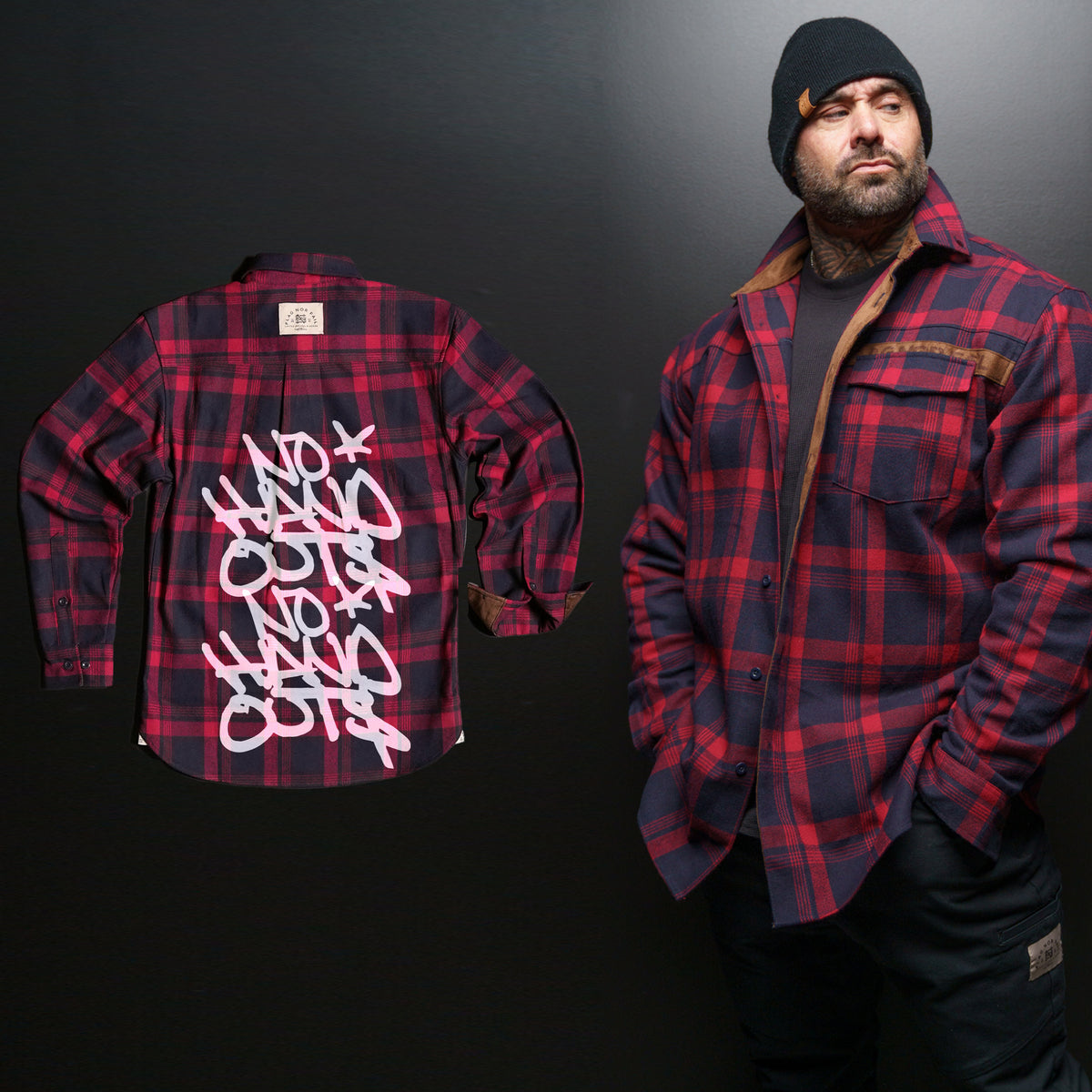 MEN'S NO HANDOUTS X FOREVER FLANNEL - RED