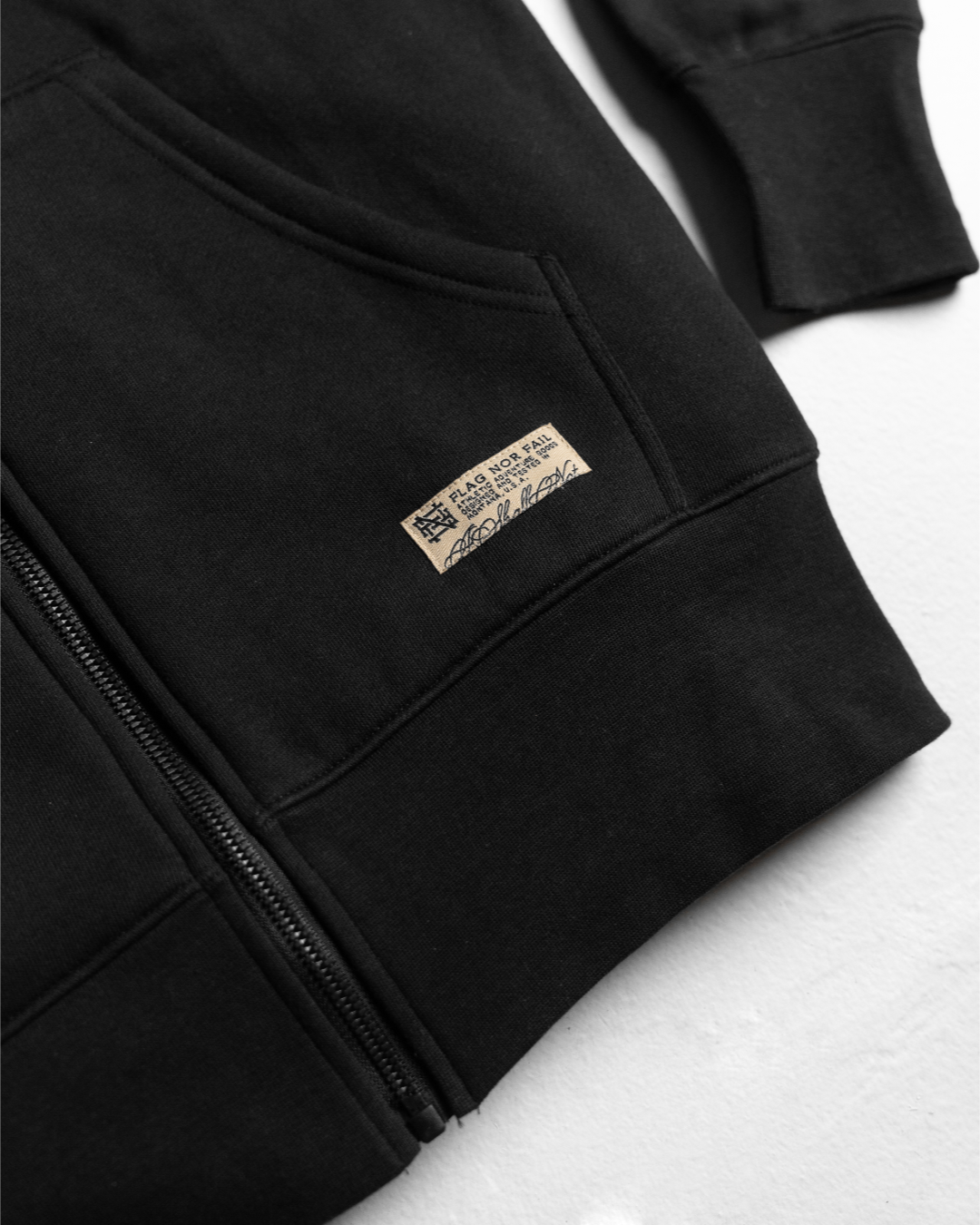 VARSITY PATCH ZIP UP + FREE TEE - BLACK