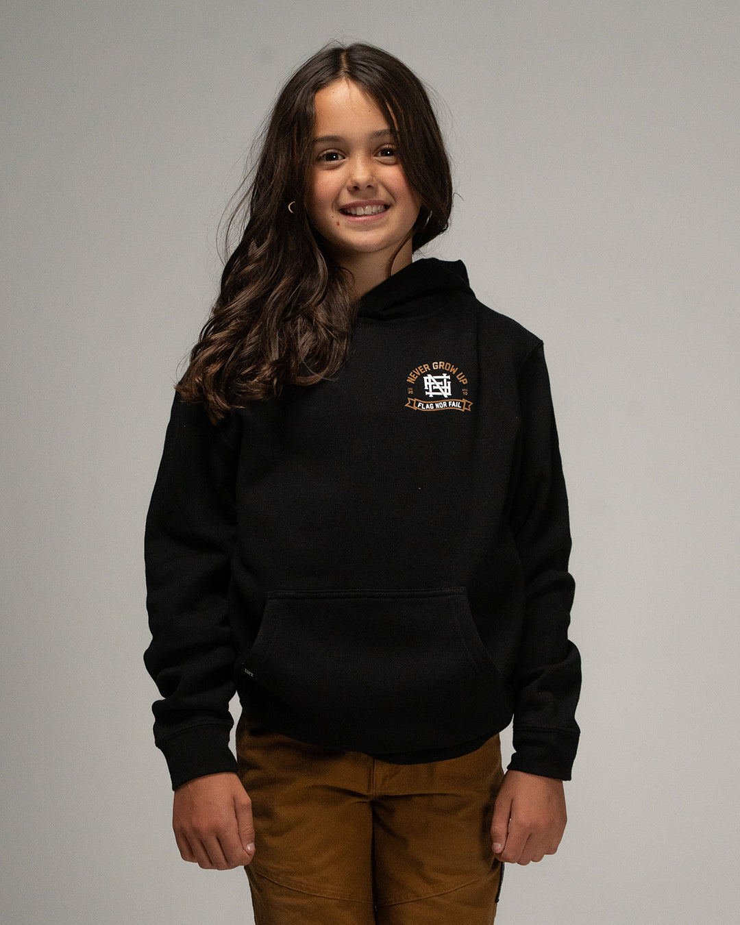 YOUTH NEVER GROW UP HOODIE - BLACK