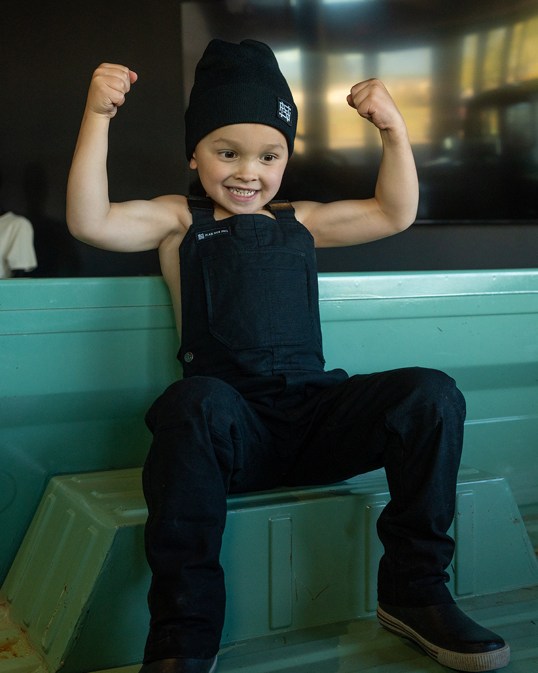 YOUTH OVERALLS - BLACK – FLAG NOR FAIL