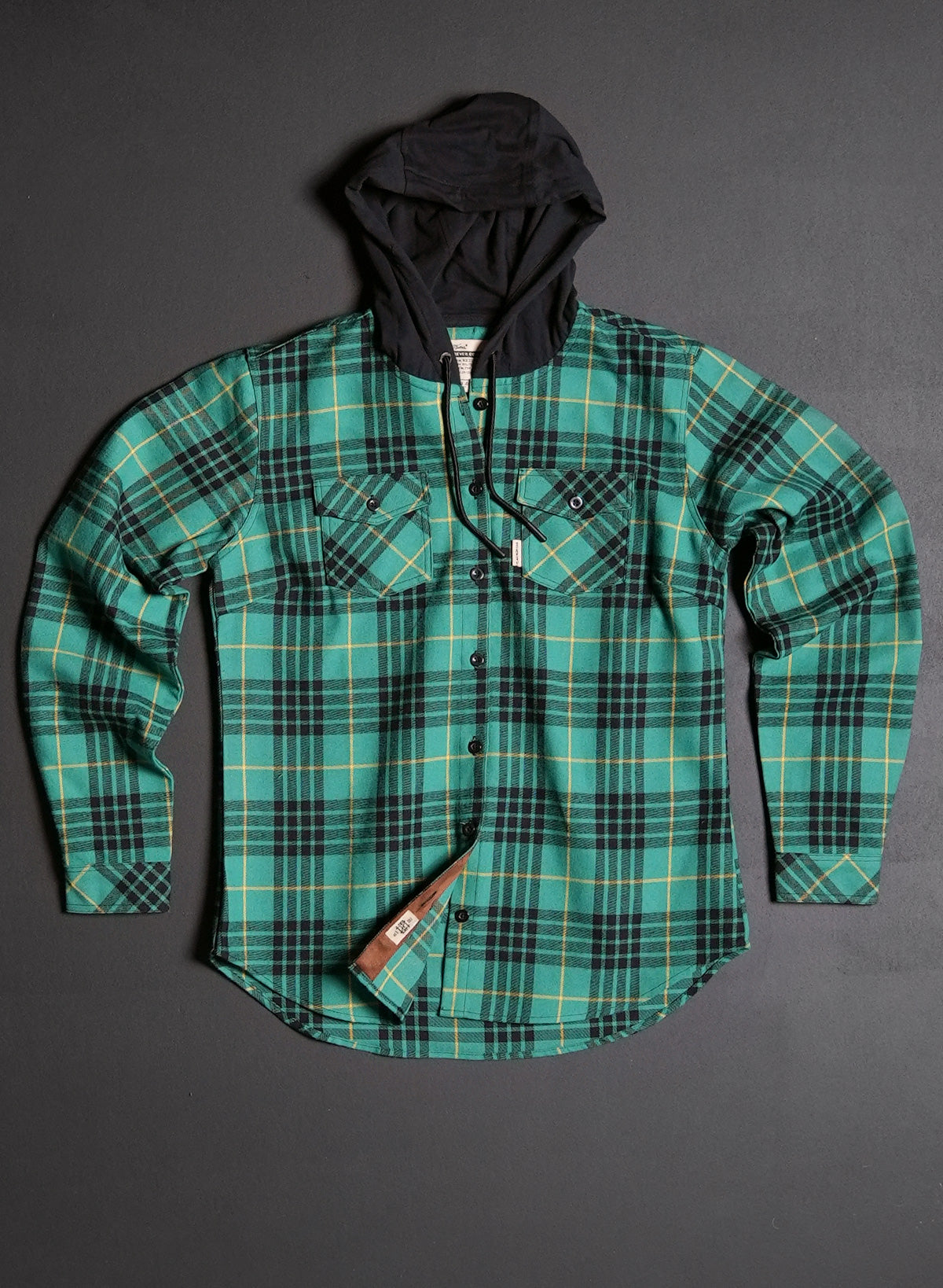 Flannel on online hoodie