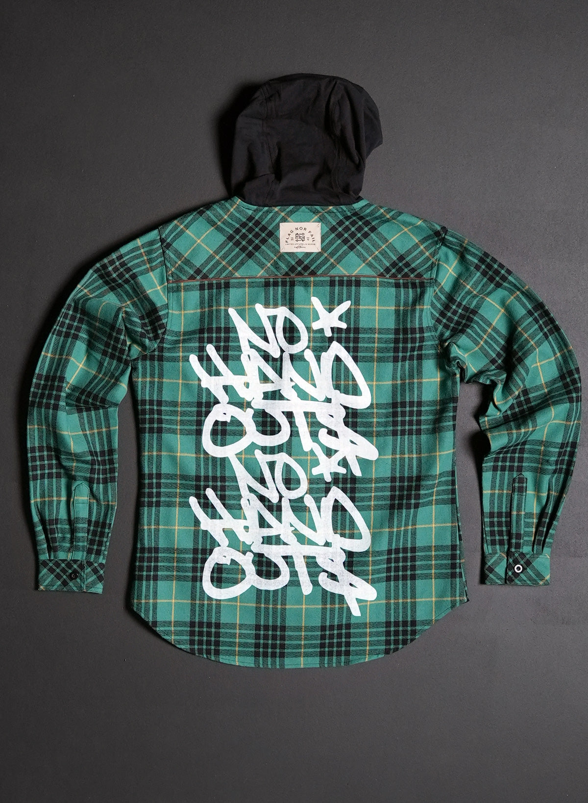 Green clearance hooded flannel