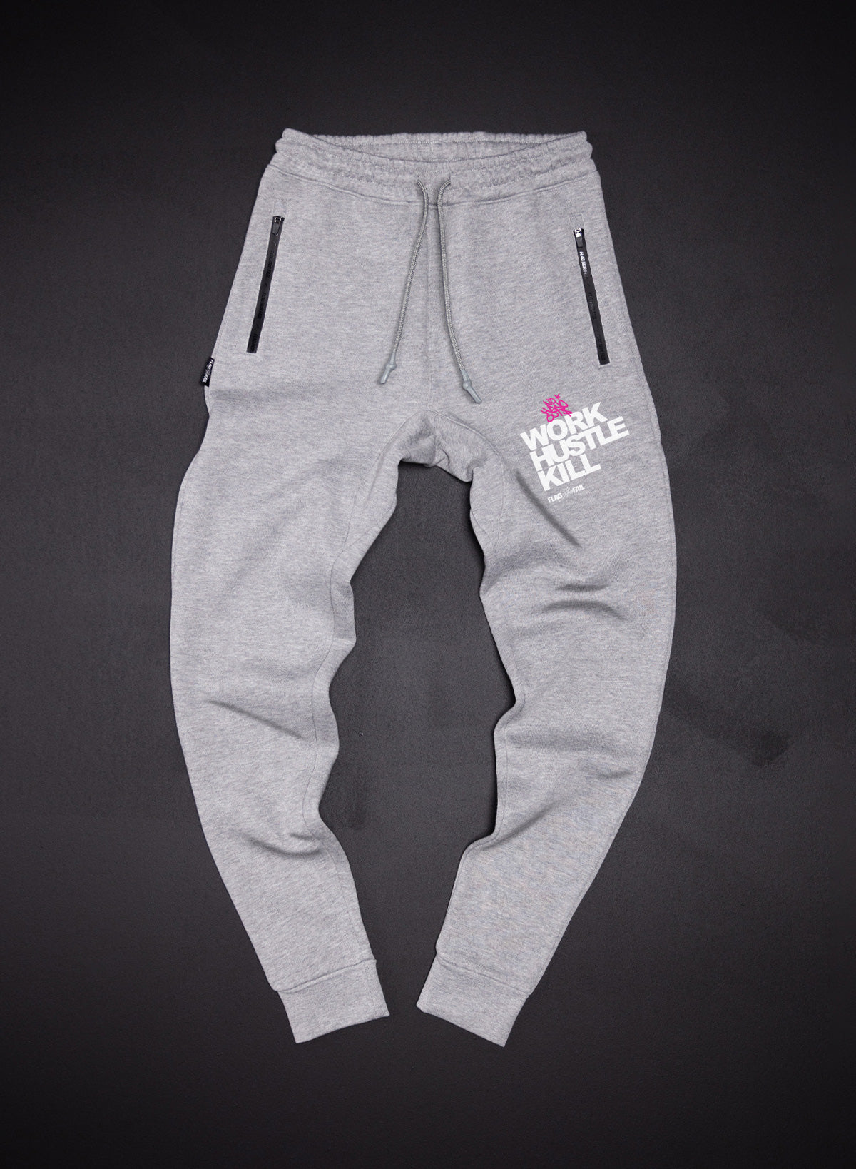 WORK HUSTLE KILL - FITTED JOGGERS - GREY
