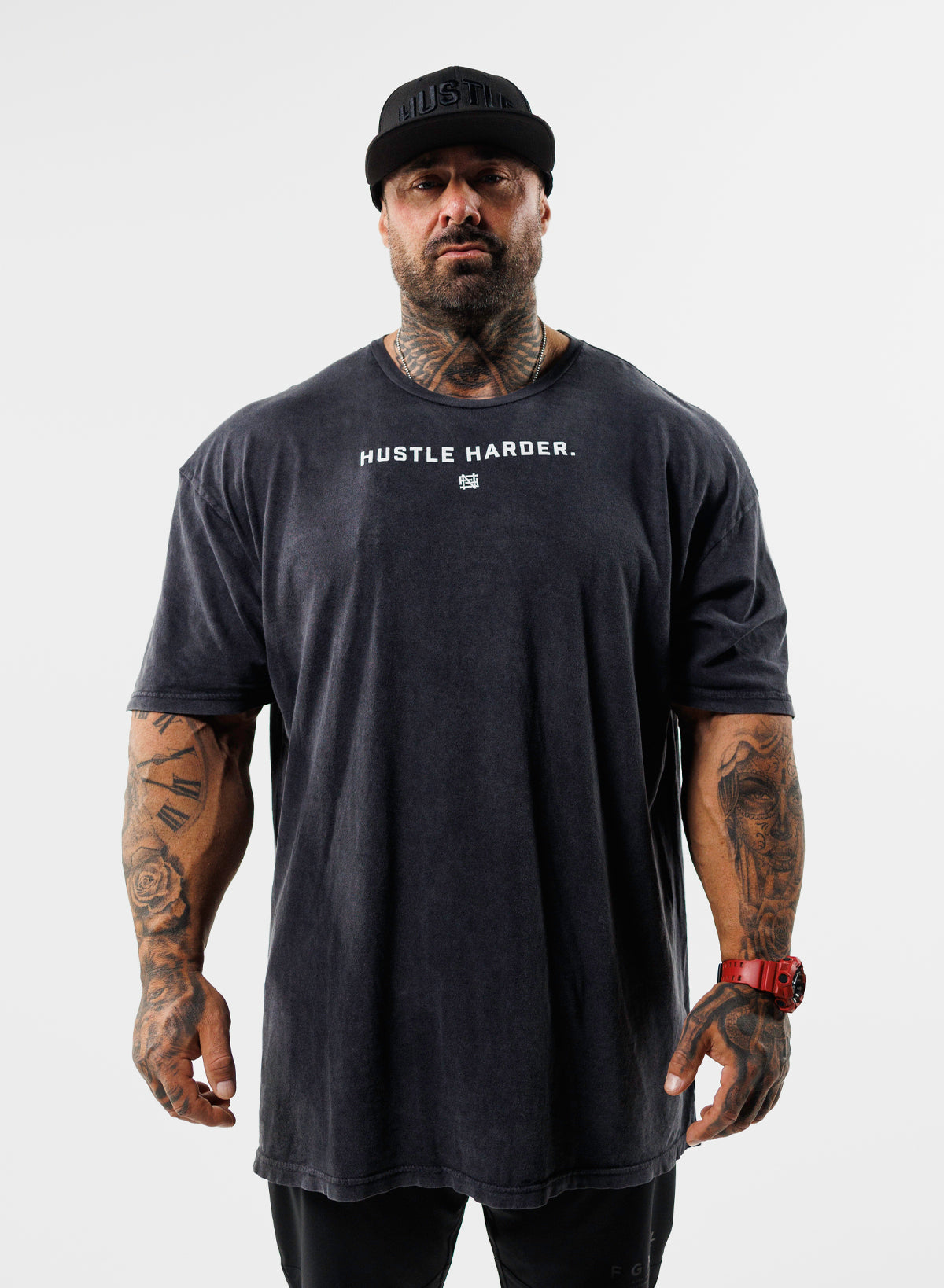 HUSTLE HARDER OVERSIZED TEE BLACK FLAG NOR FAIL