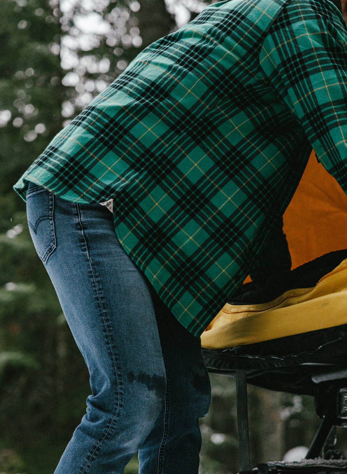 Mens Forever Flannel Green Flag Nor Fail