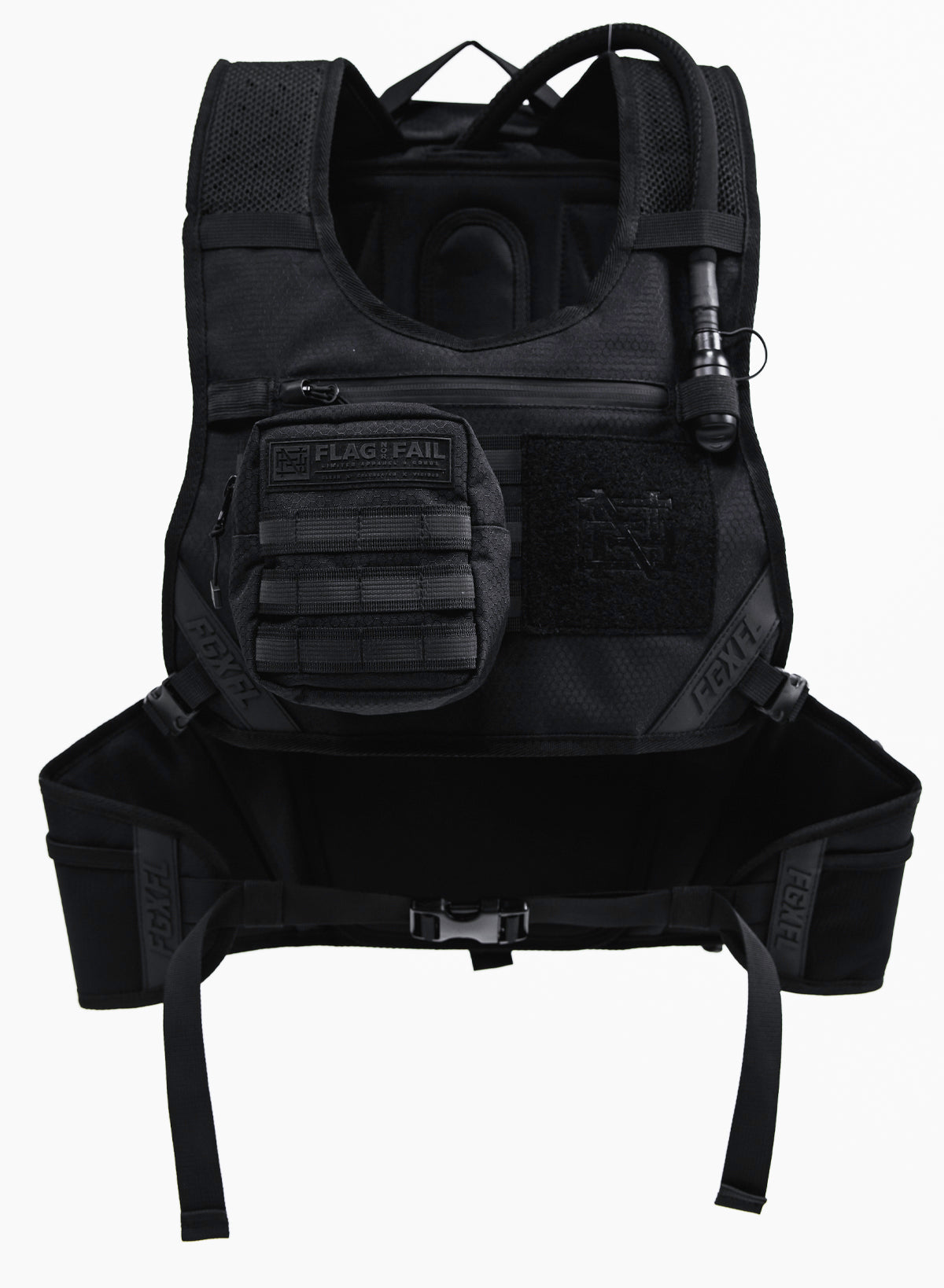 Photo showing the Utility pouch attached to the Apex vest as an accessory.