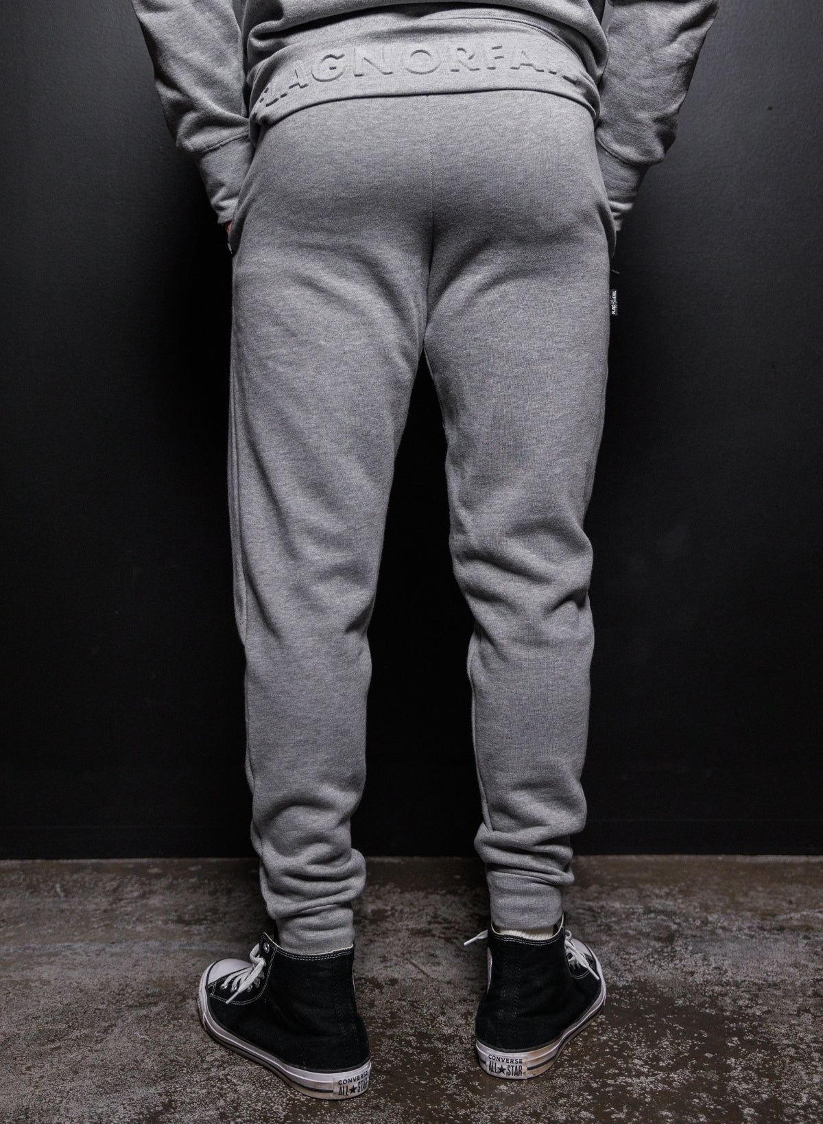 NO HANDOUTS STAMP - FITTED JOGGERS
