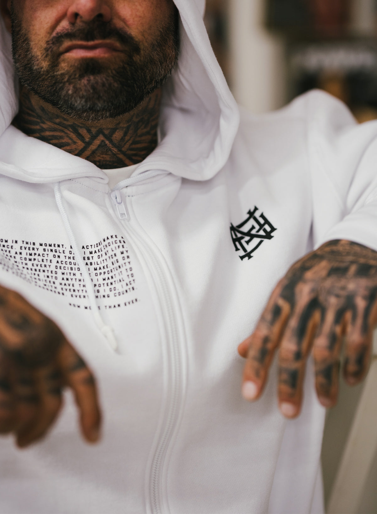 MORE THAN EVER ZIP UP - WHITE