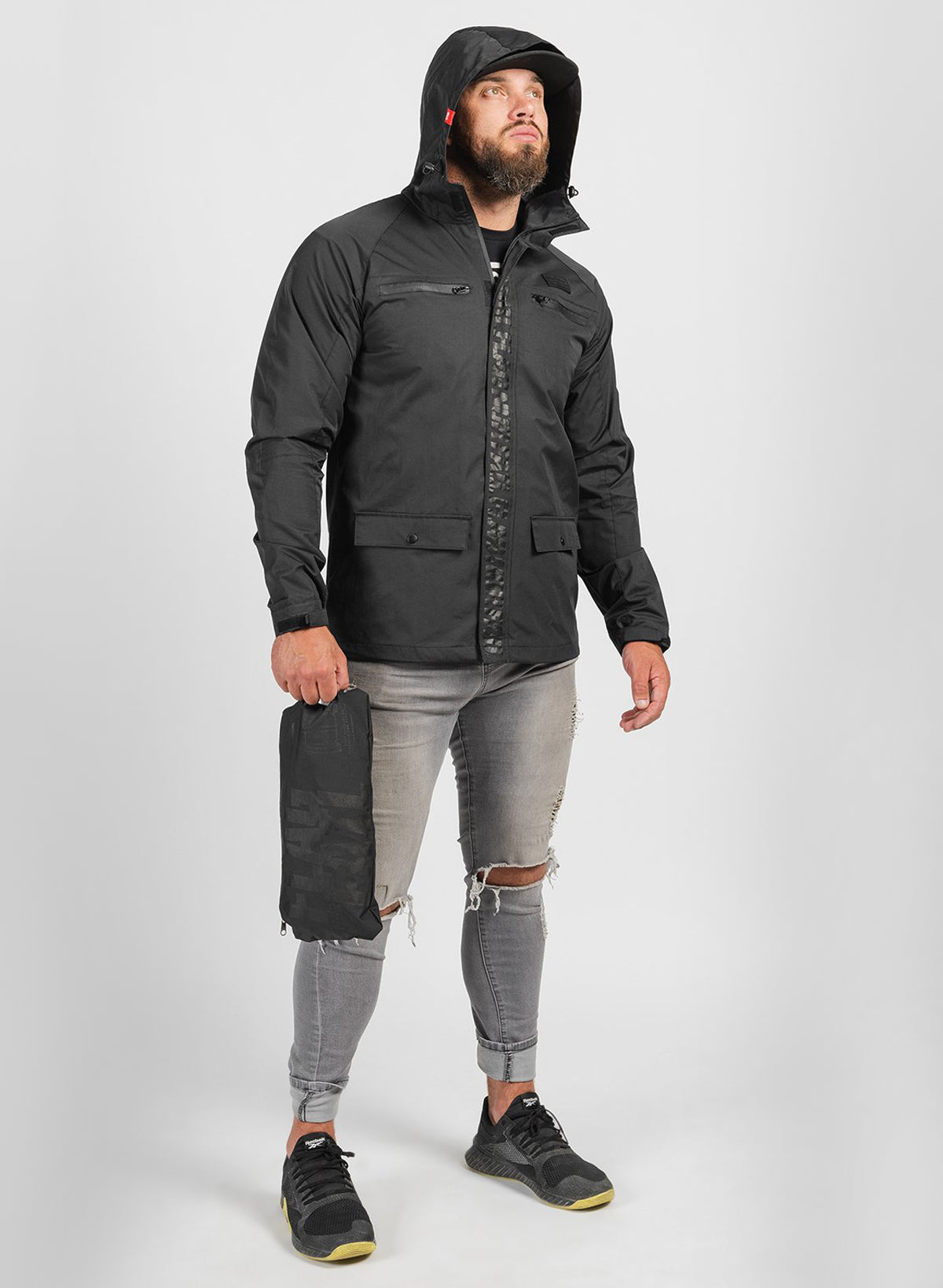 RAIN JACKET - BLACK - FLAG NOR FAIL